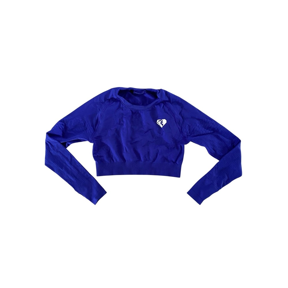 Women's Best -‎ Power Seamless Crop Top (S) - Royal Blue Activewear